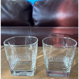Set of two CAZADORES Tequila glasses in perfect condition. 3.5”tall